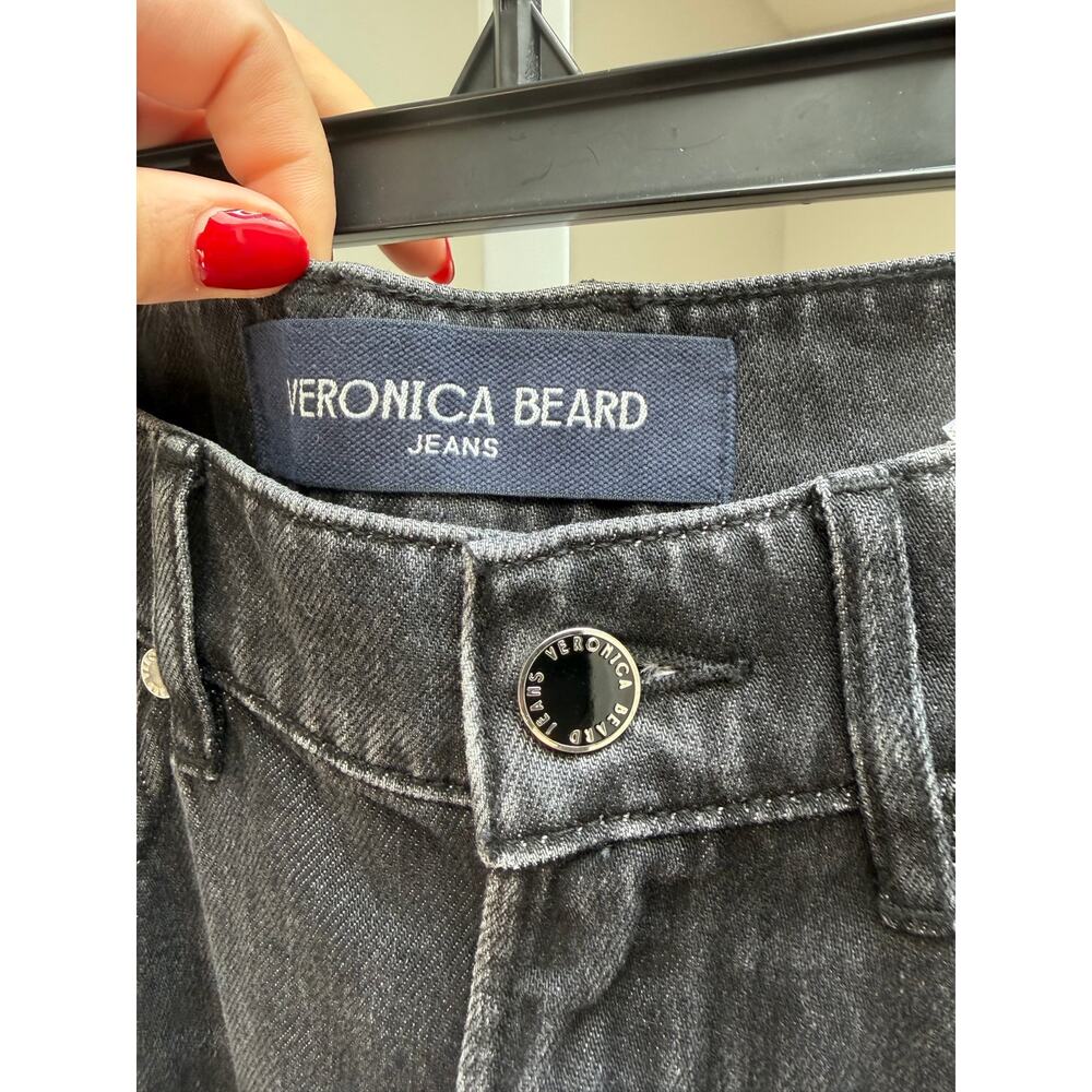 Veronica Beard Kasey Mid Rise Wide Leg Jeans Washed Onyx size 24 - Picture 6 of 10
